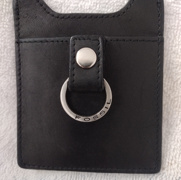 Fossil Men’s Black Money Clip Card Holder NWOT - Picture 2 of 4